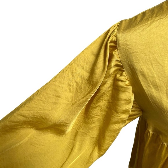 Cleobella Adelyn Mini Dress Chartreuse Yellow Boho Batwing Swing Small - Picture 8 of 16